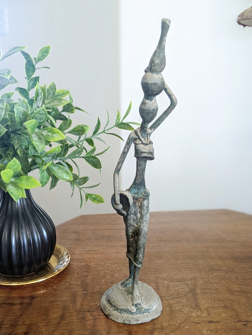 Handcrafted Bronze-Patina Abstract Female Sculpture